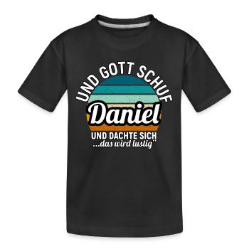 David - Kinder Premium Bio T-Shirt - Schwarz - Vorne