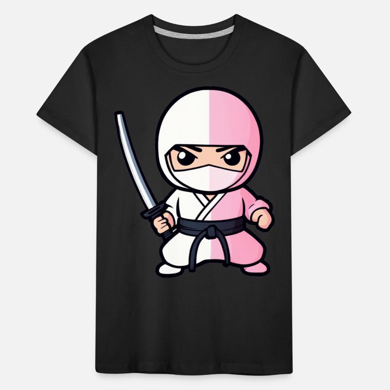 Mignon ninja blanc avec épée katana T-shirt bio Premium Enfant