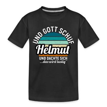 Helmut - Kinder Premium Bio T-Shirt - Schwarz - Vorne