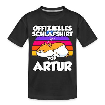 Offizielles Schlafshirt Von Artur - Kinder Premium Bio T-Shirt - Schwarz - Vorne