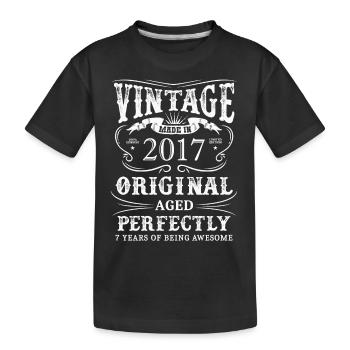Vintage Made In 2017 7 Years Of Being Awesome - Kinder Premium Bio T-Shirt - Schwarz - Vorne