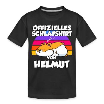 Offizielles Schlafshirt Von Helmut - Kinder Premium Bio T-Shirt - Schwarz - Vorne