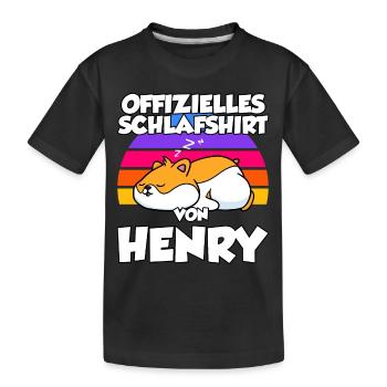 Offizielles Schlafshirt Von Henry - Kinder Premium Bio T-Shirt - Schwarz - Vorne