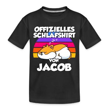 Chemise de nuit officielle par Jacob - T-shirt bio Premium Enfant - noir - Devant