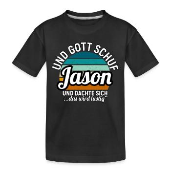 Jason - Kinder Premium Bio T-Shirt - Schwarz - Vorne