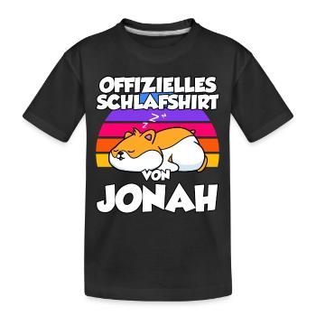 Offizielles Schlafshirt Von Jonah - Kinder Premium Bio T-Shirt - Schwarz - Vorne