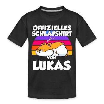 Offizielles Schlafshirt Von Lukas - Kinder Premium Bio T-Shirt - Schwarz - Vorne