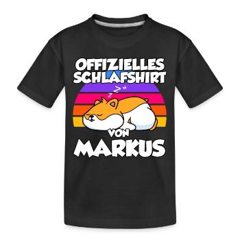 Offizielles Schlafshirt Von Markus - Kinder Premium Bio T-Shirt - Schwarz - Vorne