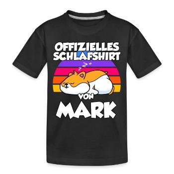 Offizielles Schlafshirt Von Mark - Kinder Premium Bio T-Shirt - Schwarz - Vorne
