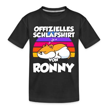 Offizielles Schlafshirt Von Ronny - Kinder Premium Bio T-Shirt - Schwarz - Vorne