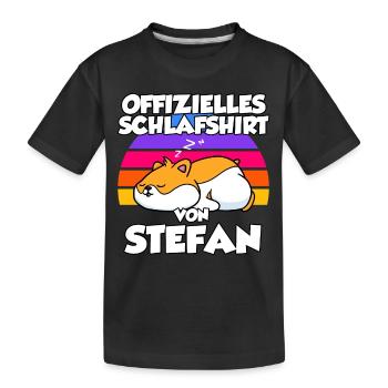 Offizielles Schlafshirt Von Stefan - Kinder Premium Bio T-Shirt - Schwarz - Vorne