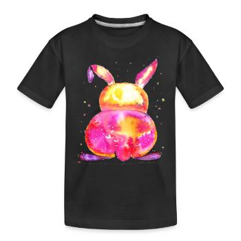 Gute Laune Hase - Kinder Premium Bio T-Shirt - Schwarz - Vorne