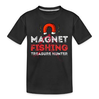 AIMANT PÊCHE CHASSEUR DE TRÉSOR - T-shirt bio Premium Enfant - noir - Devant