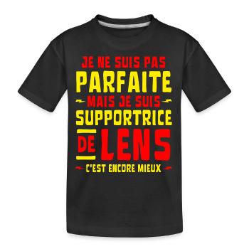 supportrice de Lens, c'est encore MIEUX !! - T-shirt bio Premium Enfant - noir - Devant