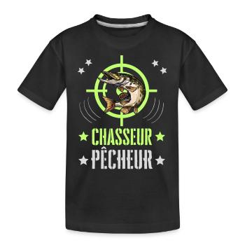Chasseur Pêcheur Cible Brochet - T-shirt bio Premium Enfant - noir - Devant