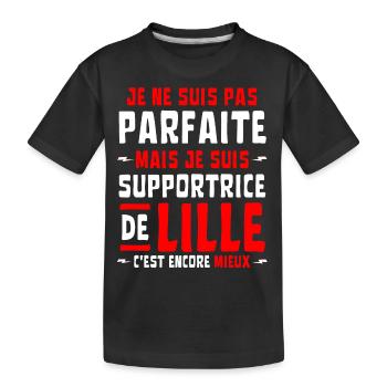 Femme Supportrice Lille Pas Parfaite - T-shirt bio Premium Enfant - noir - Devant