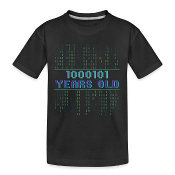 69. Geburtstag 69 Jahre alt Binärcode Coder - Kinder Premium Bio T-Shirt - Schwarz - Vorne