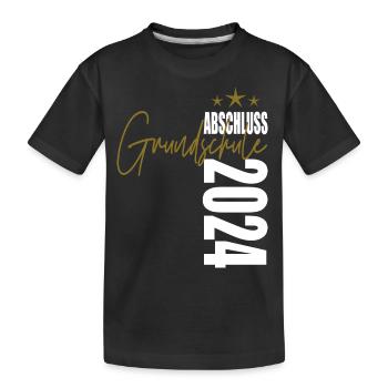 Abschluss 2024 Grundschule - Kinder Premium Bio T-Shirt - Schwarz - Vorne