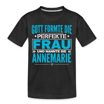 Annemarie Name Design - Kids' Premium Organic T-Shirt - black - Front