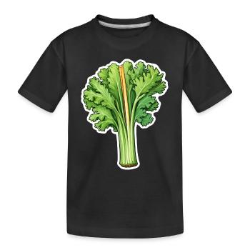 Stangensellerie oder Staudensellerie - Kinder Premium Bio T-Shirt - Schwarz - Vorne