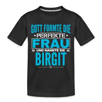 Birgit Name Design - Kinder Premium Bio T-Shirt - Schwarz - Vorne