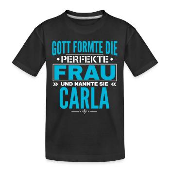 Carla Name Design - Kinder Premium Bio T-Shirt - Schwarz - Vorne