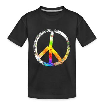 peace sign speckled 03 - Kinder Premium Bio T-Shirt - Schwarz - Vorne