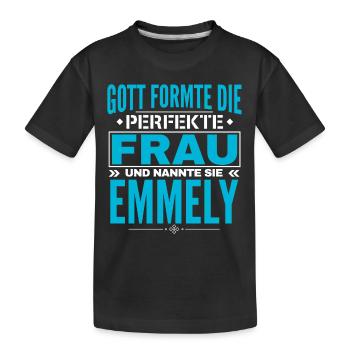 Emmely Name Design - Kids' Premium Organic T-Shirt - black - Front