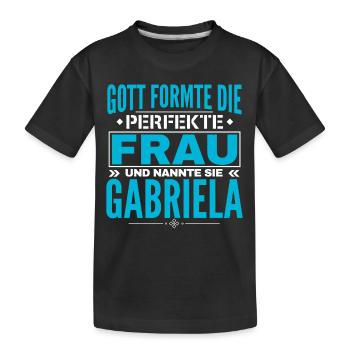 Gabriela Name Design - Kids' Premium Organic T-Shirt - black - Front