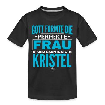 Kristel Name Design - Kinder Premium Bio T-Shirt - Schwarz - Vorne