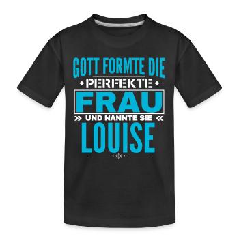 Louise Name Design - Kids' Premium Organic T-Shirt - black - Front