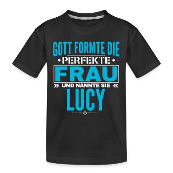 Lucy Name Design - Kinder Premium Bio T-Shirt - Schwarz - Vorne