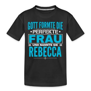 Conception du nom Rebecca - T-shirt bio Premium Enfant - noir - Devant