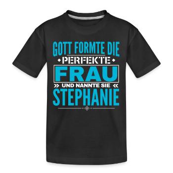 Conception de nom de Stéphanie - T-shirt bio Premium Enfant - noir - Devant