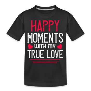 Glücklicher Moment mit meiner wahren Liebe - Kinder Premium Bio T-Shirt - Schwarz - Vorne