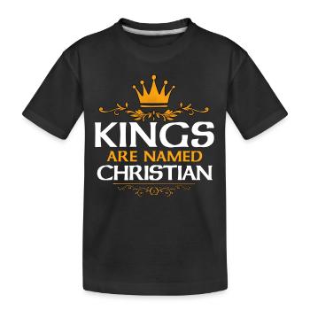 Christian - Kids' Premium Organic T-Shirt - black - Front