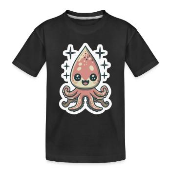 Amoureux des calamars - T-shirt bio Premium Enfant - noir - Devant
