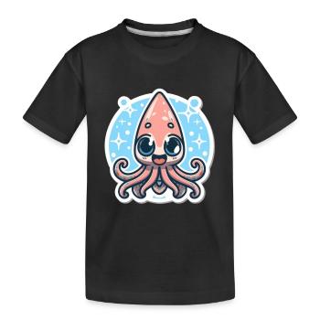 Amoureux des calamars - T-shirt bio Premium Enfant - noir - Devant