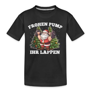 frohen pump - Kinder Premium Bio T-Shirt - Schwarz - Vorne