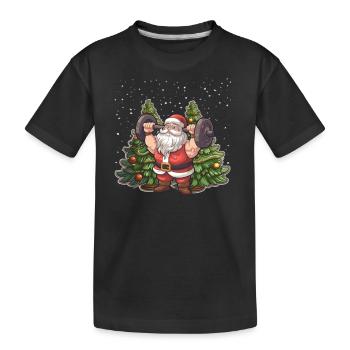 Christmas Gym - Kids' Premium Organic T-Shirt - black - Front