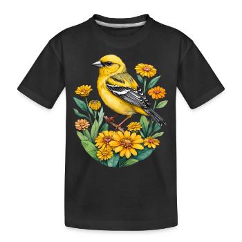 Pinson jaune - T-shirt bio Premium Enfant - noir - Devant