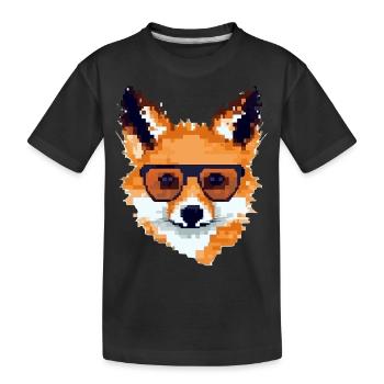 Pixolo der Fuchs - Kinder Premium Bio T-Shirt - Schwarz - Vorne