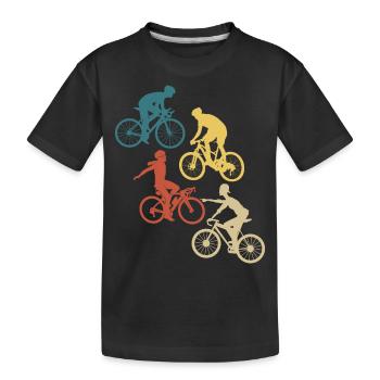 Vintage-Retro-Fahrrad - Kinder Premium Bio T-Shirt - Schwarz - Vorne