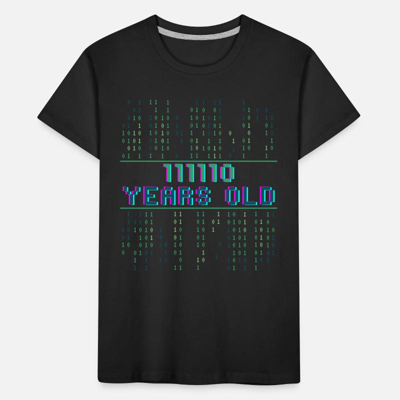 62e anniversaire 62 ans Code binaire Informatique T-shirt bio Premium Enfant
