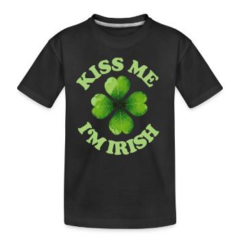 Embrasse-moi je suis irlandais St Patricks - T-shirt bio Premium Enfant - noir - Devant
