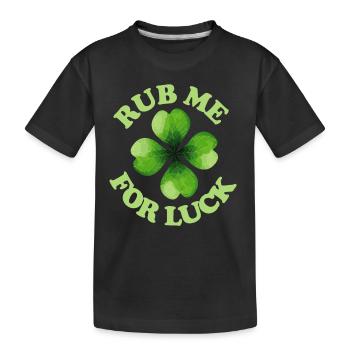 Rub me for luck - Kids' Premium Organic T-Shirt - black - Front