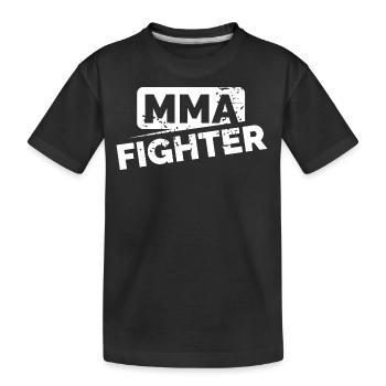 MMA Fighter Martial Artist Gym Training Logo icon - Kids' Premium Organic T-Shirt - black - Front