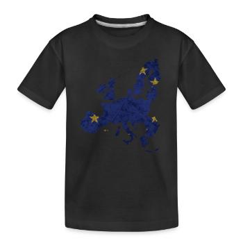 Europe - national border in national flag - Kids' Premium Organic T-Shirt - black - Front
