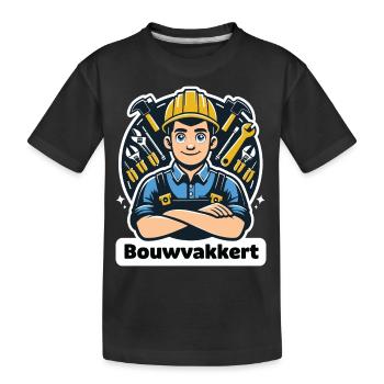 Construction worker - Kids' Premium Organic T-Shirt - black - Front