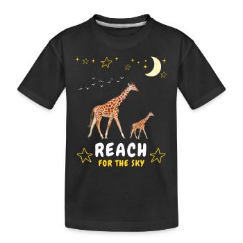 Greifen Sie nach dem Himmel - Giraffenfamilie - Kinder Premium Bio T-Shirt - Schwarz - Vorne
